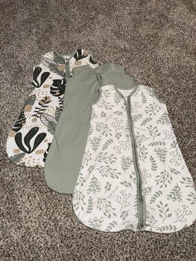 Yoofoss Baby Sleep Sack 0-6 Months Wearable Blanket  2-Way Zipper TOG 0.5 3 Pack
